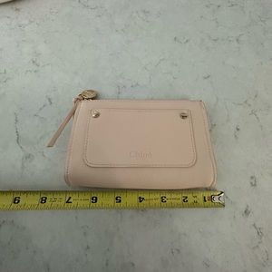 Pink Chloe clutch with zipper